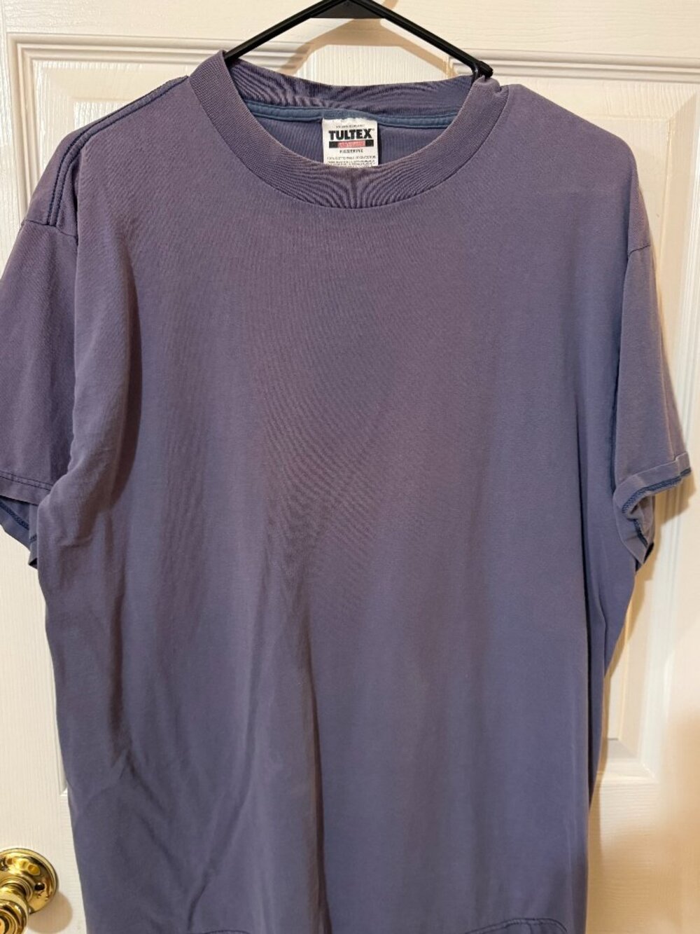Vintage Tultex USA Made Blank T-Shirt Faded Purple Blue 100% Cotton XL  SKU075